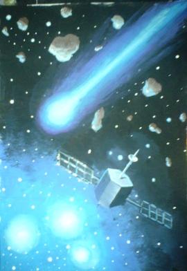Satelit stele albastre si cometa