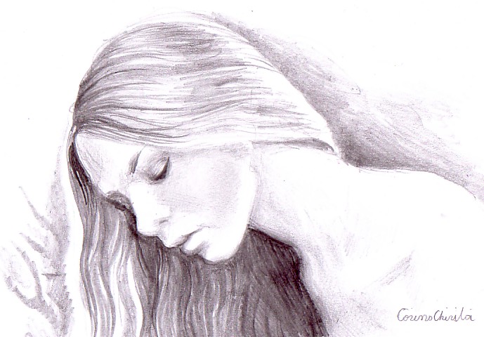 Solve Psychologically then Portret de fata ganditoare desen in creion – Girl pwncil drawing – Desene  si picturi de Corina Chirila