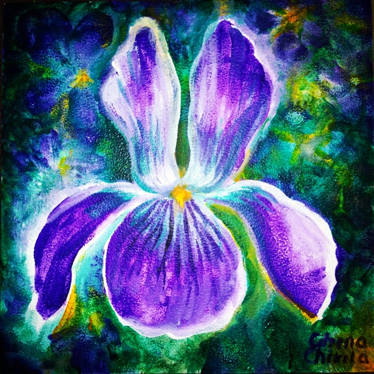 Viola sororia floral painting